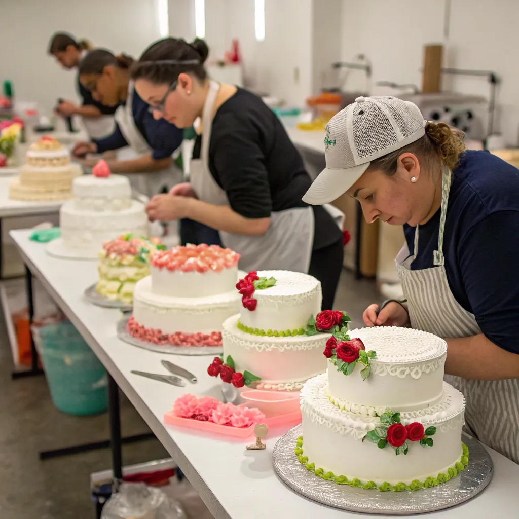 Cake Decorating Workshop in Progress