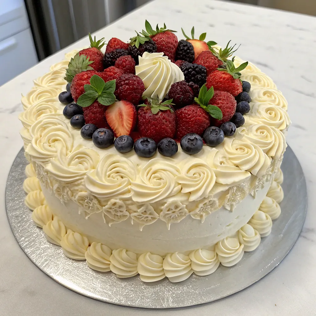 A beautifully decorated cake